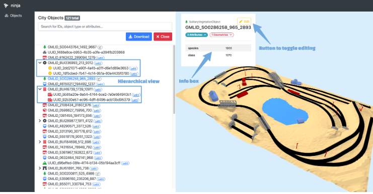 Preview of CITYJSON + WEB = NINJA
